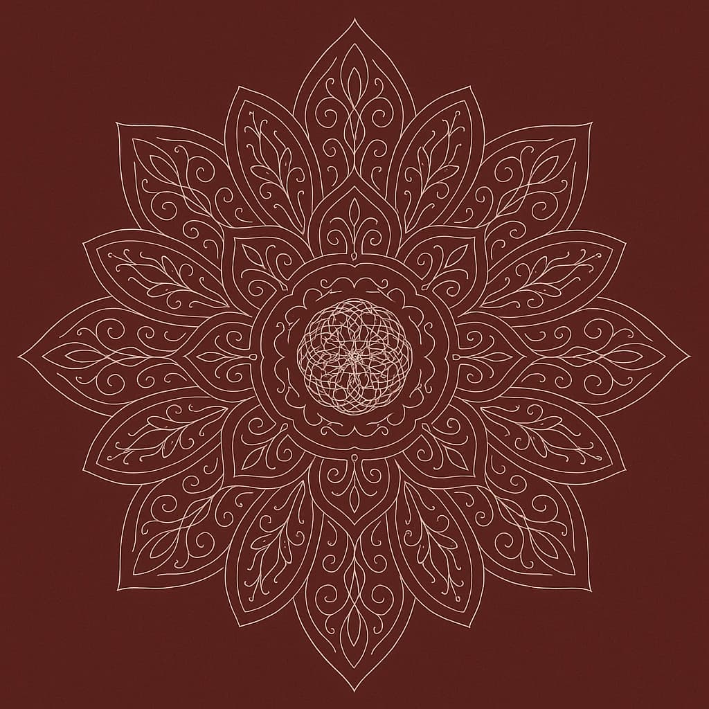 Traditional mandala with healing patterns and mindfulness symbols